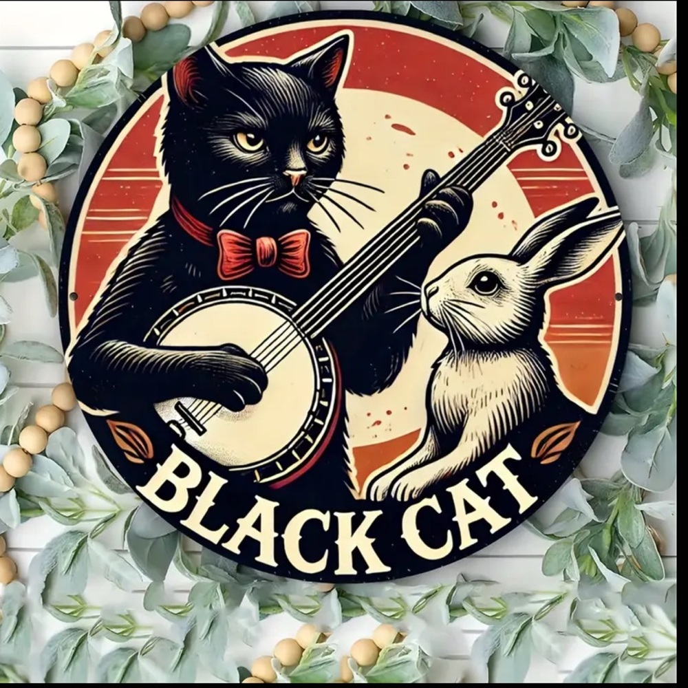 Decorative Sign with Red and Black Design - Picture 4 of 6